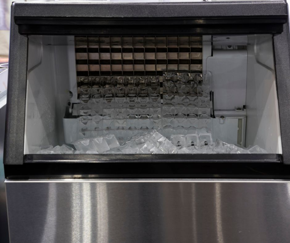 ice cubes in an ice machine